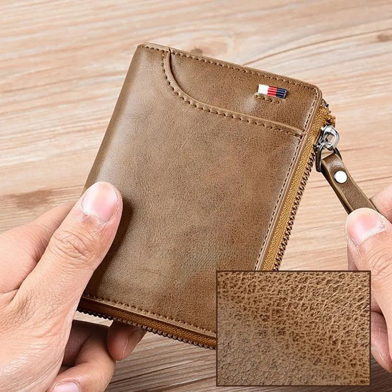 Мъжки портфейл с цип (RFID защитен)