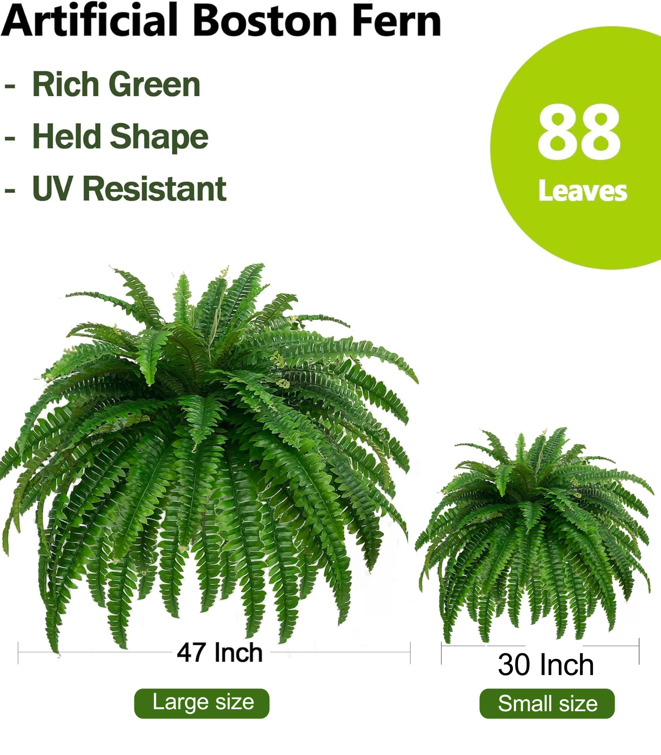 🔥 ДНЕС САМО НА 9 EUR - 🌿 Напълно нови реалистични бостънски папрати, устойчиви на UV лъчи 🌿