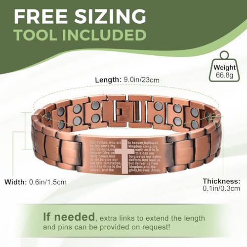 🔥ГОРЕЩА РАЗПРОДАЖБА 50% ОТСТЪПКА🔥Медна магнитна гривна с форма на кръст