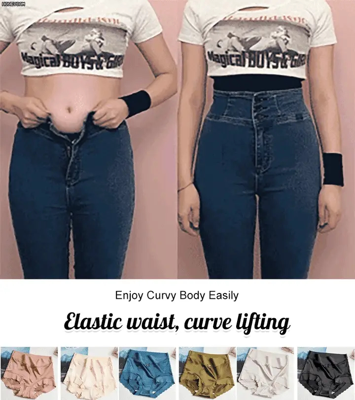 【6 darabos】❤️ Varrat nélküli hasszabályozó bugyi szaténból és selyemből