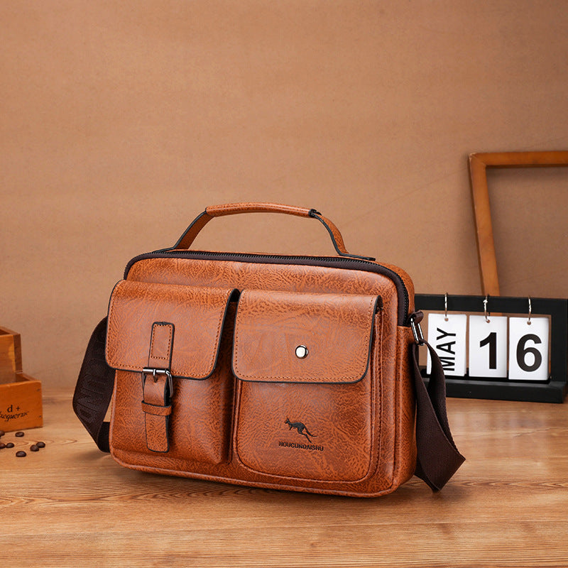 【🔥Купете 1, вземете 1 безплатно】Нова модна мъжка чанта от естествена кожа в ретро стил, 2026 г.