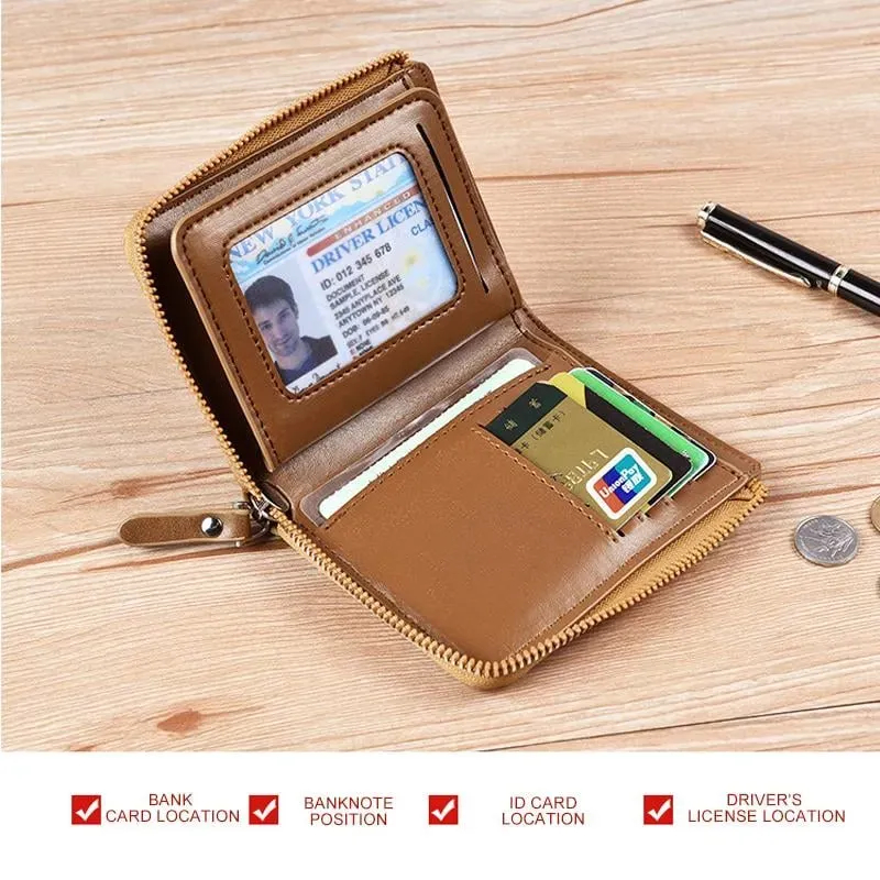 Мъжки портфейл с цип (RFID защитен)