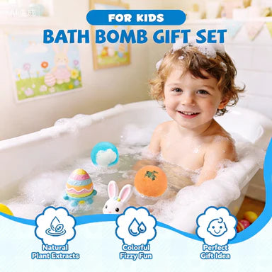 🔥🛁 Натурални бомби за вана за деца с мега балончета и изненада вътре 🥚✨12 бр. [1 опаковка]