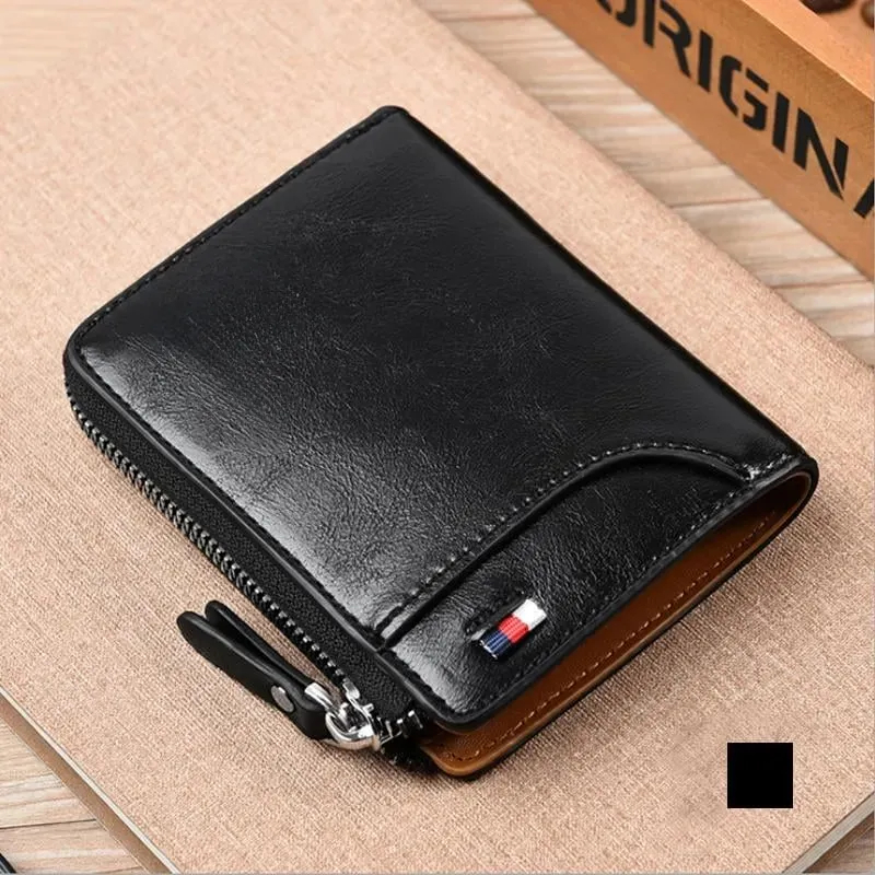Мъжки портфейл с цип (RFID защитен)