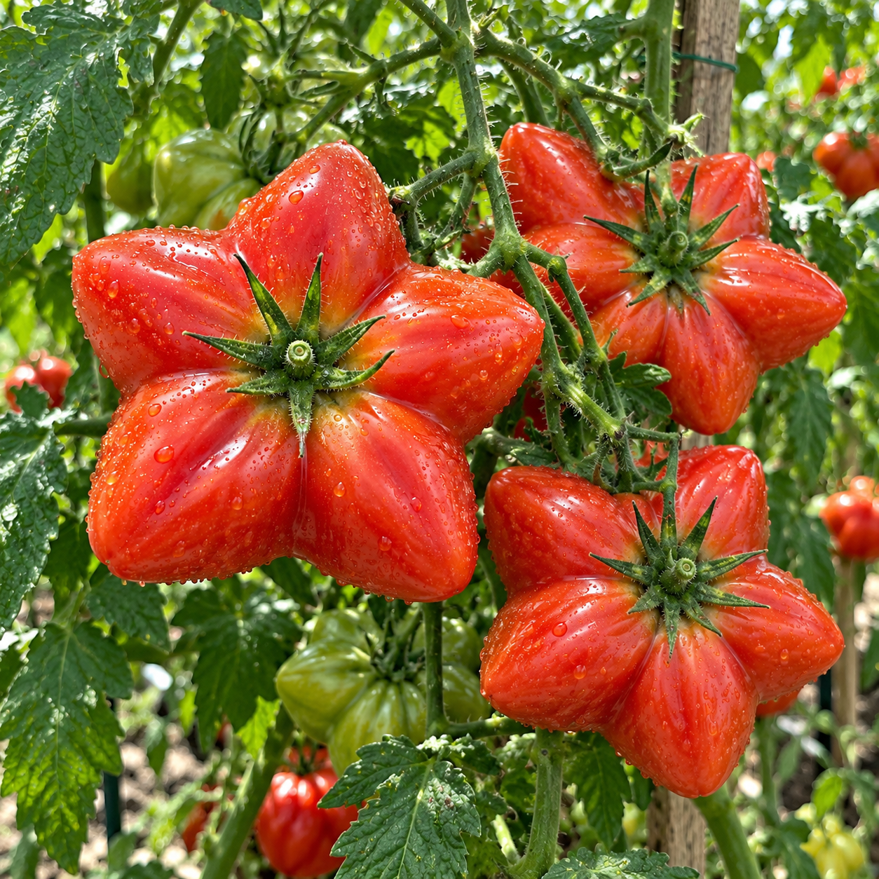 ⭐Vzácná semena obřího rajčete „Starburst“ – jedinečná rajčata ve tvaru pěticípé hvězdy