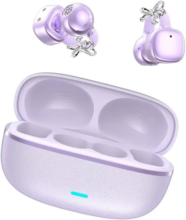 🎧 2026 Нови безжични слушалки с клипс – Отворени Bluetooth слушалки с AI шумопотискане, декорация с кристали и водоустойчивост