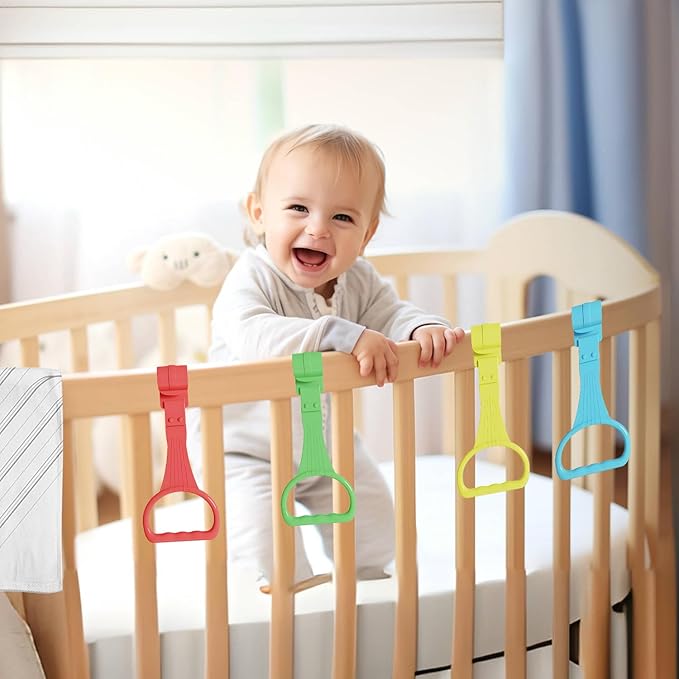 👶🏻4 бр. рингове за бебешка кошара с дръжка за малки деца - 4 цвята