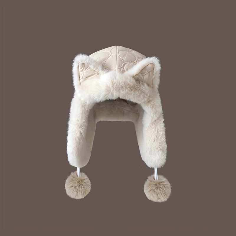 Дамска зимна шапка с лисичи уши