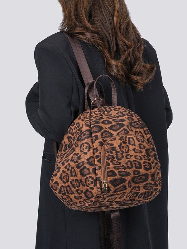 Висококачествена раница с леопардов принт за жени, подходяща за дейности на открито, ежедневно пътуване до работа и с голям капацитет.