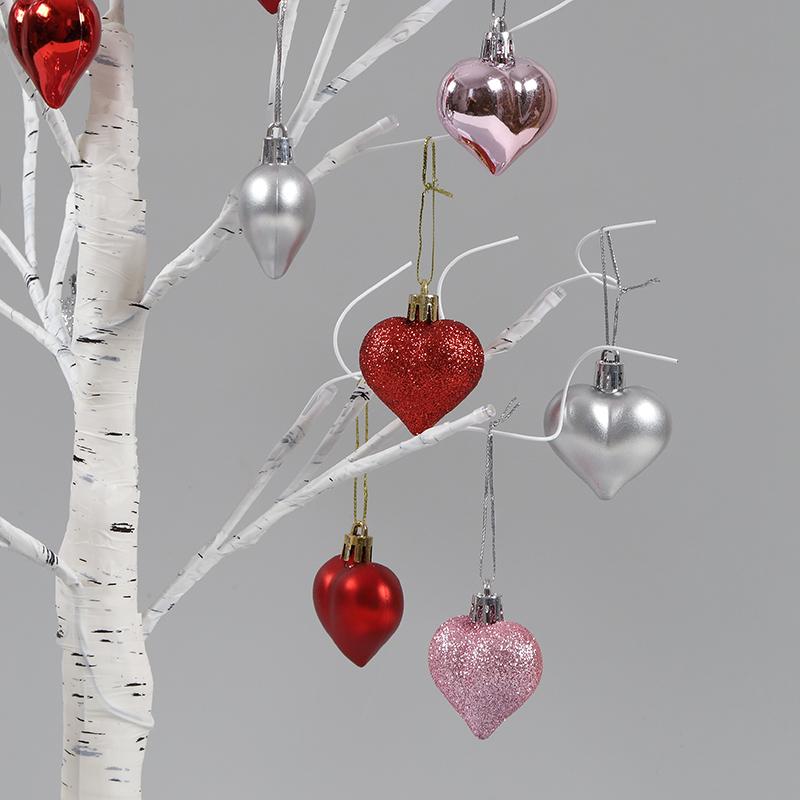 Valentine's Day Decorations Heart-Shaped Birch Lamp DIY Design Table Lighting Heart-Shaped Pendant Light Perfect for Bedside Lamps in Bedrooms Romantic Living Room Atmosphere Decor Ideal for Birthday, Engagement, and Wedding Decorations