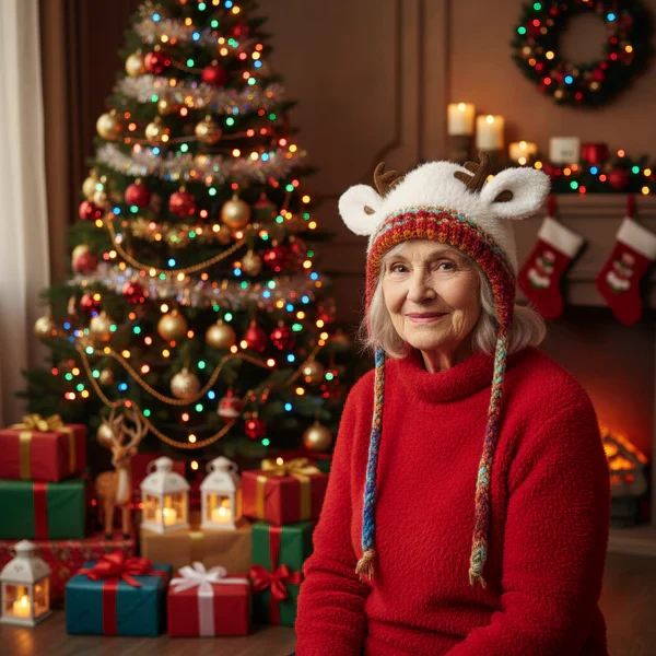 Оригинален дизайн на празнична коледна шапка от еленови рога