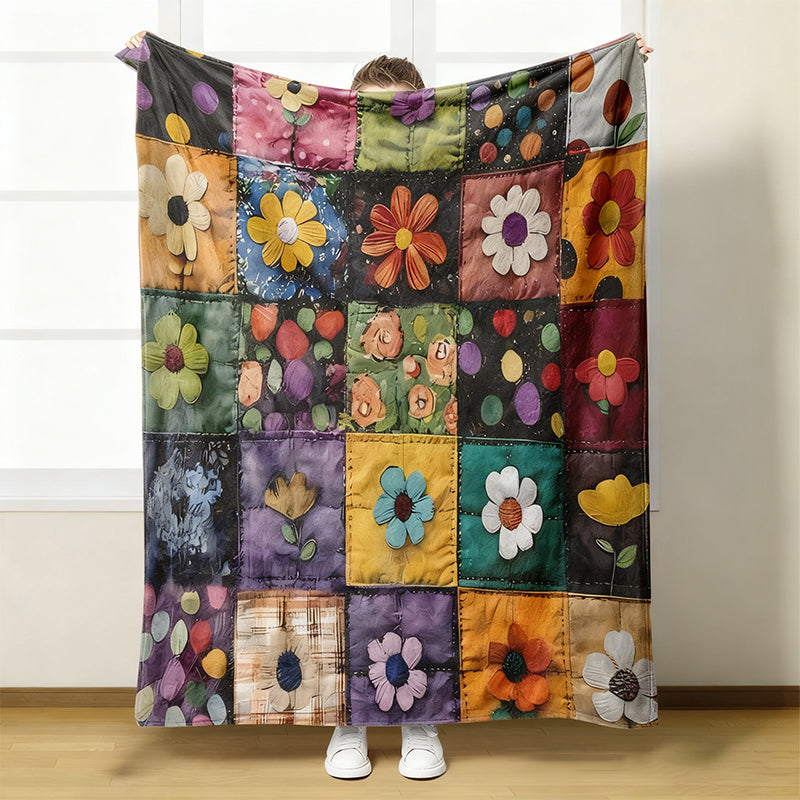 🌺Уютно и меко фланелено одеяло с флорален мотив