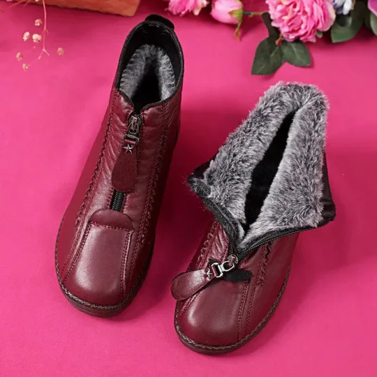 Промоция в последния ден – 50% отстъпка - Дамски боти до глезена без хлъзгане, изработени от естествена кожа