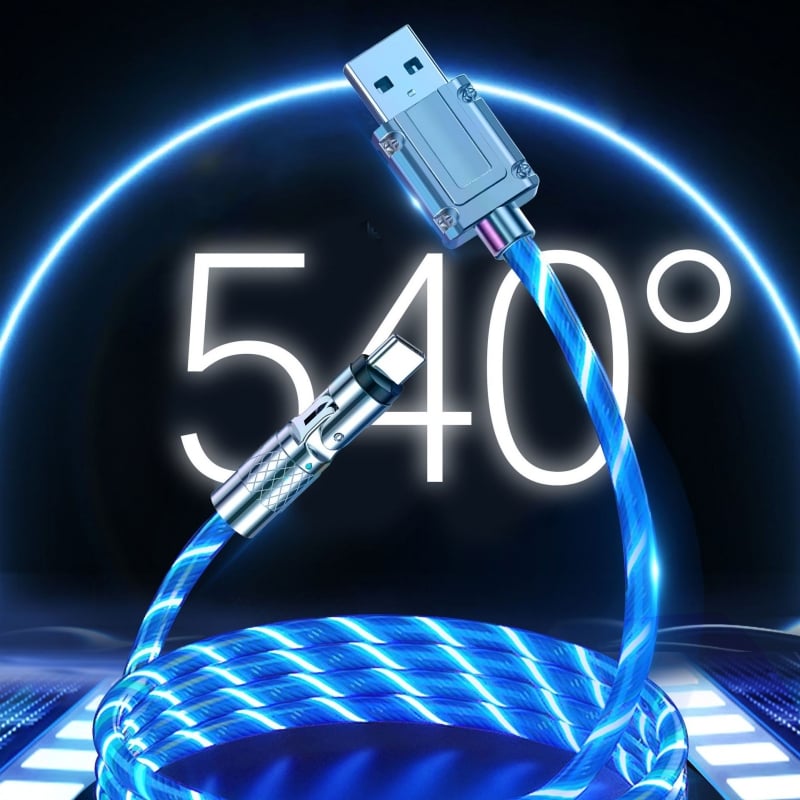 ⚡540° въртящ се стример кабел за данни