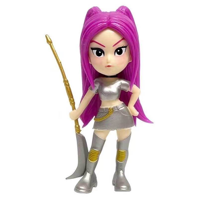 Zestaw 6 figurek akcji K-Pop Handheld Series w pudełku prezentowym, wyjątkowa odzież i akcesoria