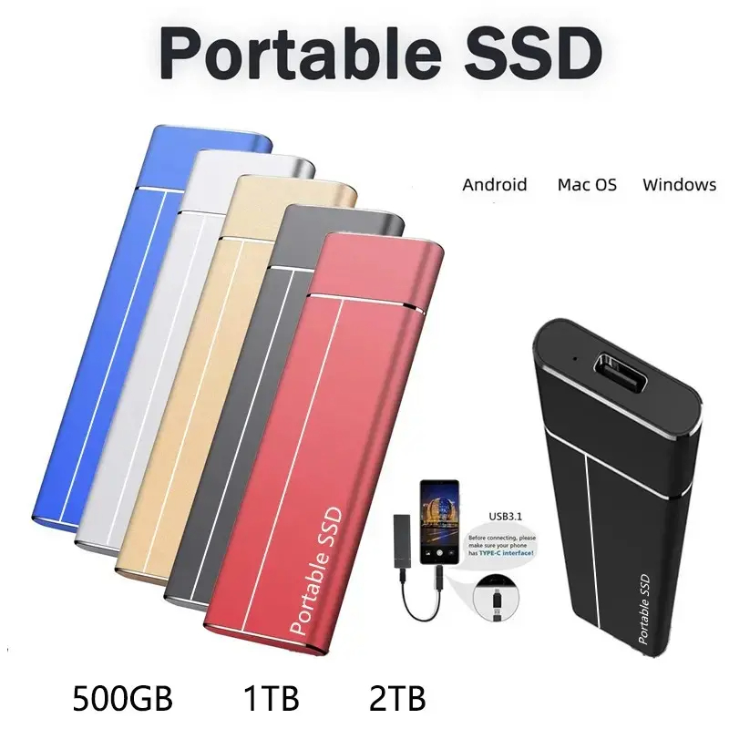 💖Малък мобилен SSD диск【1TB, 4TB, 8TB, 12TB, 16TB】