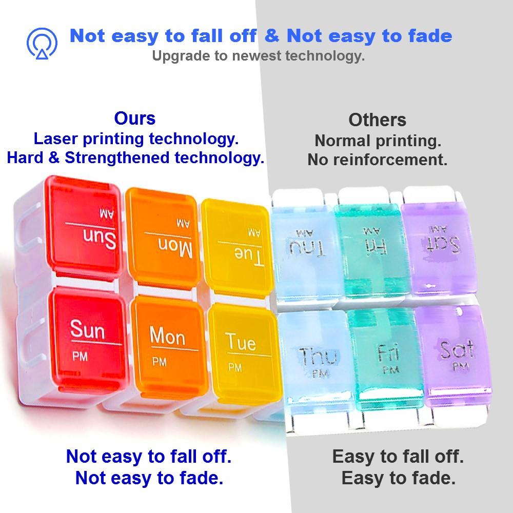 [TBSoon] Pill Box with Alarms, Loud Sound, Large Compartment,Large Screen,Moisture-Proof Design,Hold Vitamins,Fish Oil,Weekly Pill Box/Cases,Daily Medicine Dispenser, Pill Organizer with Alarms
