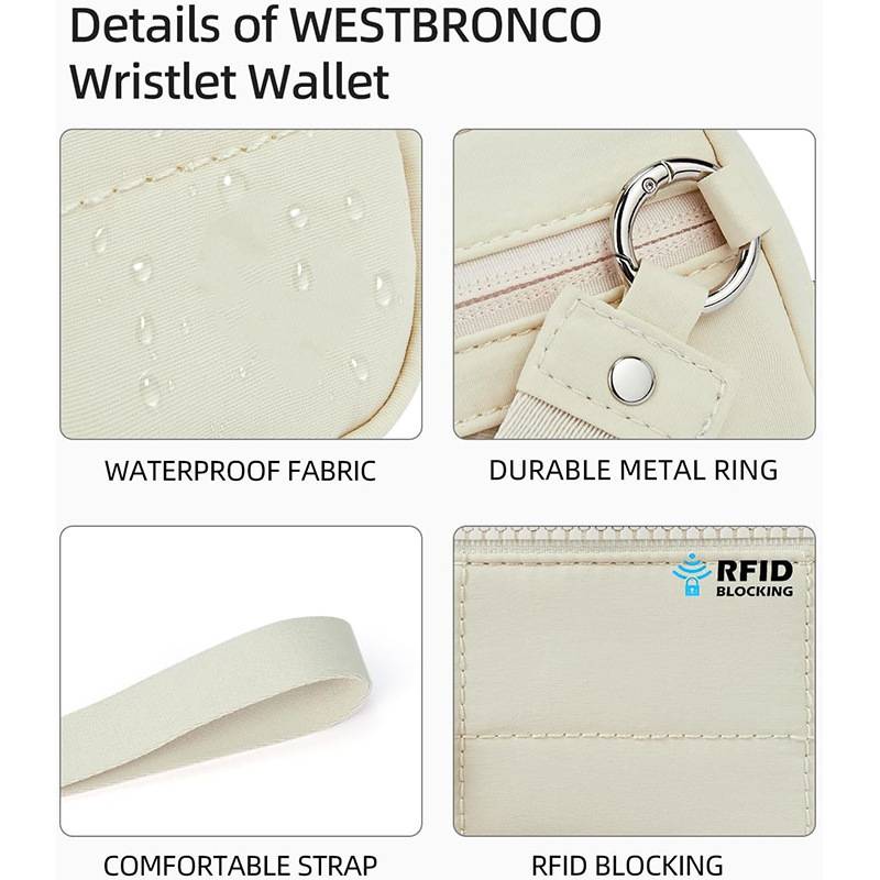 Портфейл от найлон с 3 ципа и каишка за карти за пътуване.