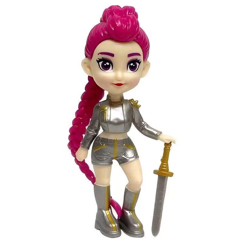 Zestaw 6 figurek akcji K-Pop Handheld Series w pudełku prezentowym, wyjątkowa odzież i akcesoria