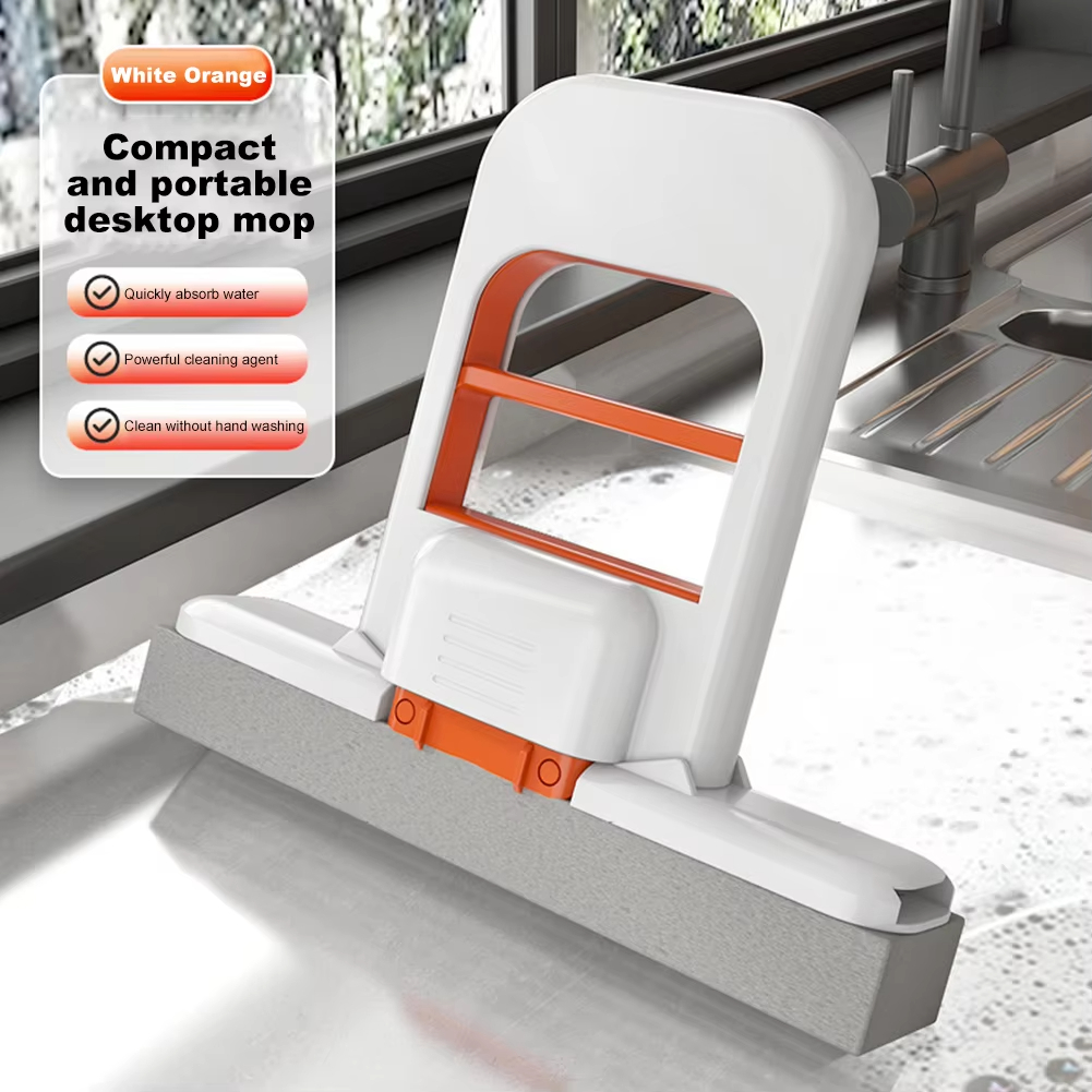 Настолен моп за прах, тесен моп без ръце, подходящ за сухо и мокро почистване в баня и кухня