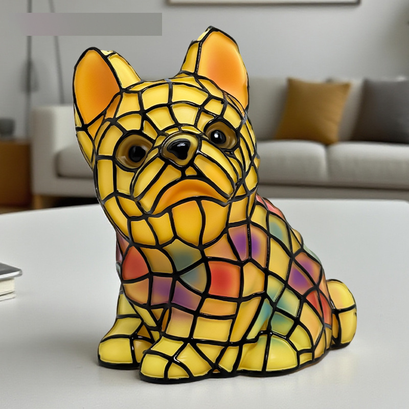 🐱🐶Орнаменти от смола, LED нощна лампа, изкуство, статуетка на животно, креативна декорация за офис, дом, превключвател с USB порт