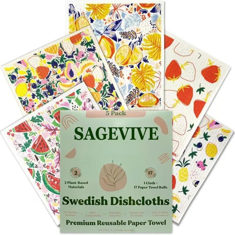 Кърпи за съдове за кухня и почистване | Комплект от 5