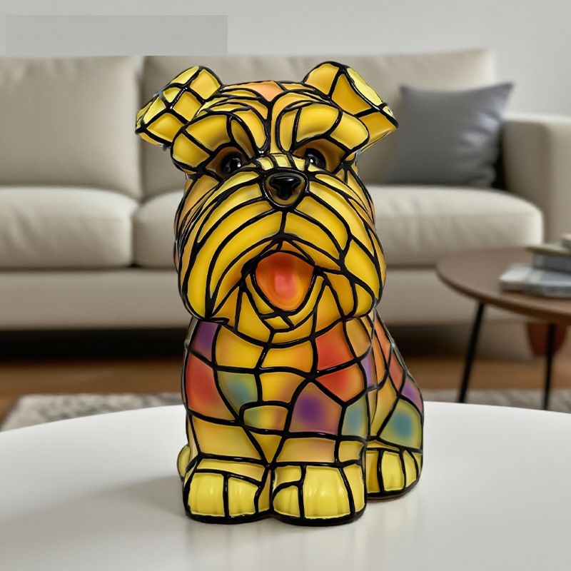 🐱🐶Орнаменти от смола, LED нощна лампа, изкуство, статуетка на животно, креативна декорация за офис, дом, превключвател с USB порт