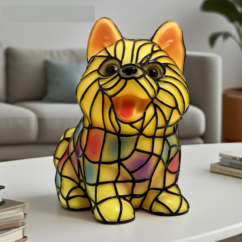 🐱🐶Орнаменти от смола, LED нощна лампа, изкуство, статуетка на животно, креативна декорация за офис, дом, превключвател с USB порт