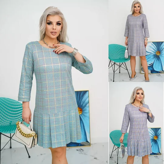 🔥[S-5XL]💜💚Висококачествена модна рокля
