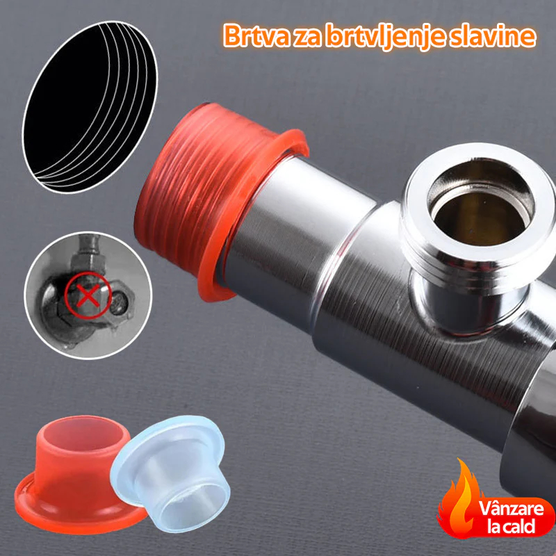 Устойчиво на висока температура бързо уплътнение за кранове и ъглови вентили с 4-точков силиконов интерфейс, без нужда от тефлон, с уплътнение.