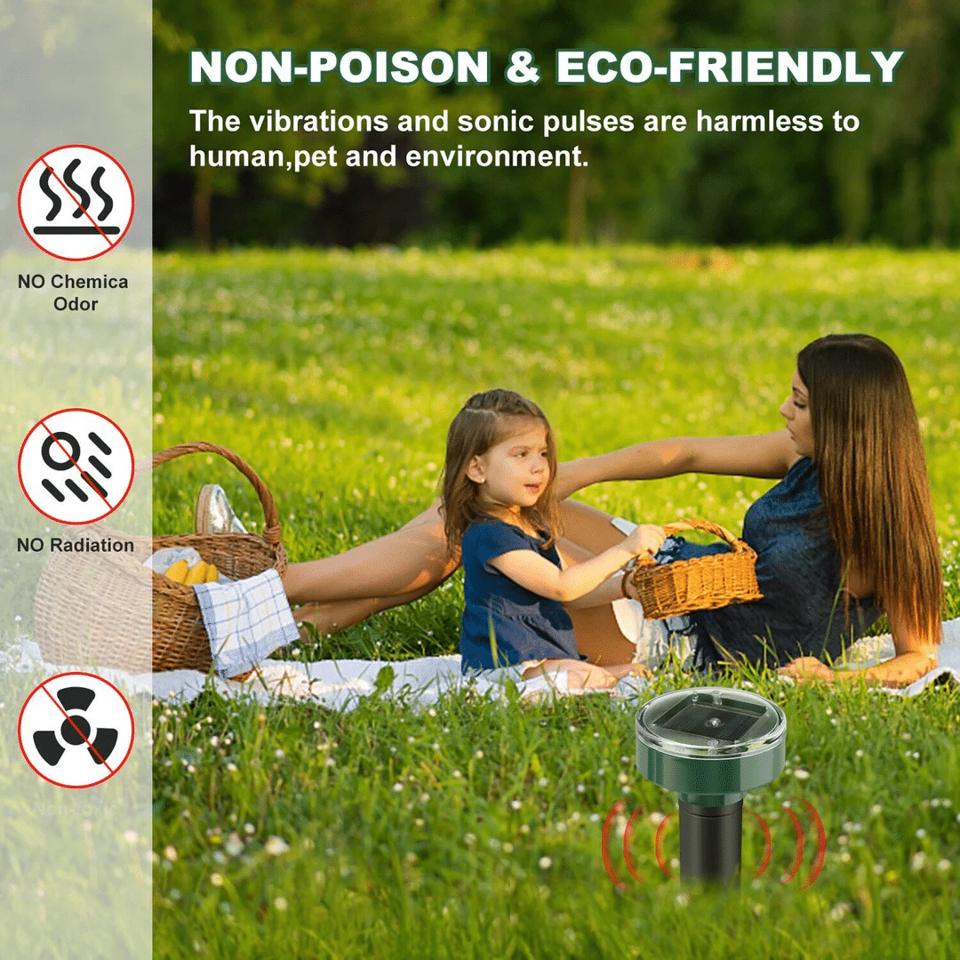 Устройство за борба с вредители в градината, захранвано със слънчева енергия