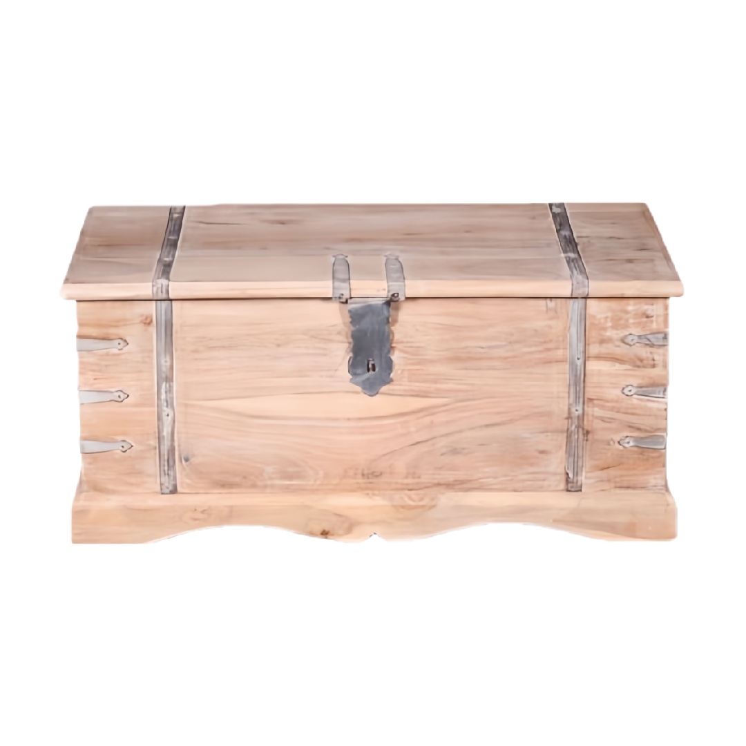 Solid Wood Storage Chest with Metal Hardware-eohardware.com