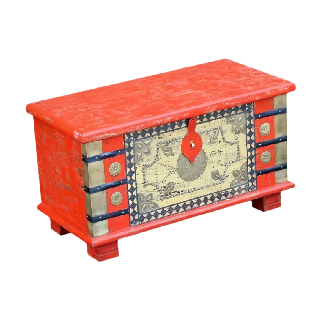 Hand-Painted Solid Wood Decorative Storage Chest-nnhardware.com