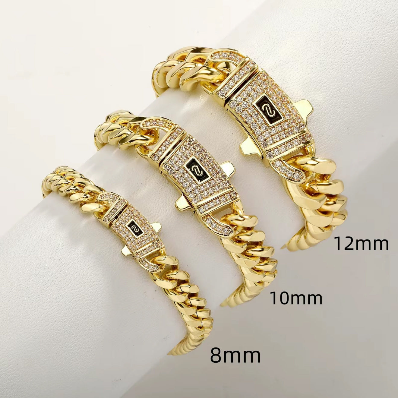 Cuban Chain Necklace/Bracelet ?C 14K Gold Plated, "S" Logo