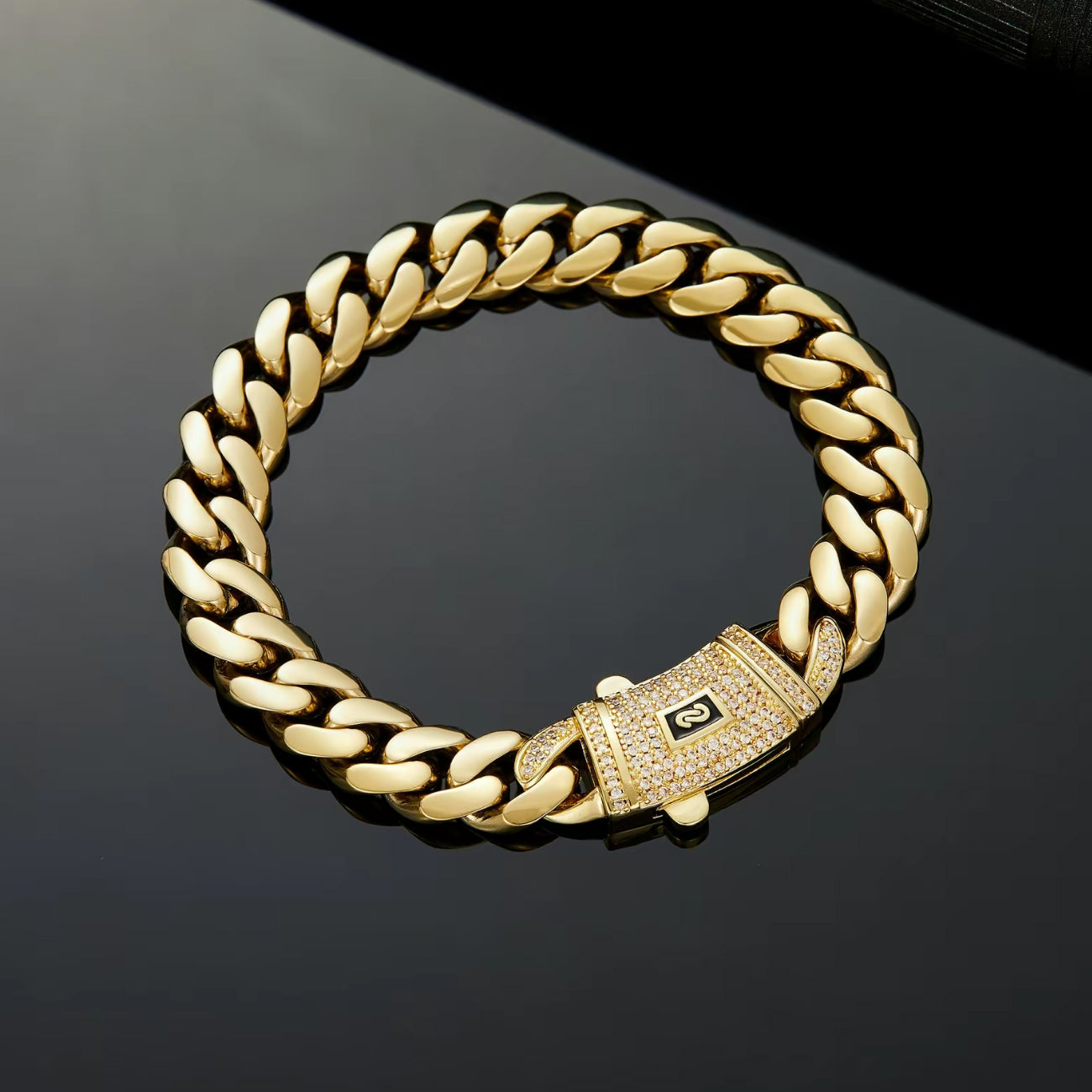 Cuban Chain Necklace/Bracelet ?C 14K Gold Plated, "S" Logo