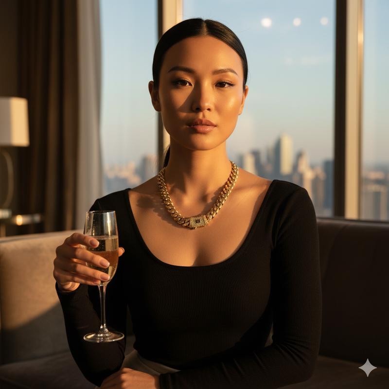 Cuban Chain Necklace/Bracelet ?C 14K Gold Plated, "S" Logo