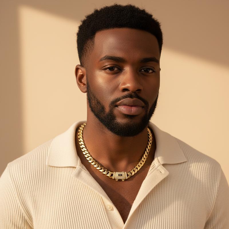 Cuban Chain Necklace/Bracelet ?C 14K Gold Plated, "S" Logo