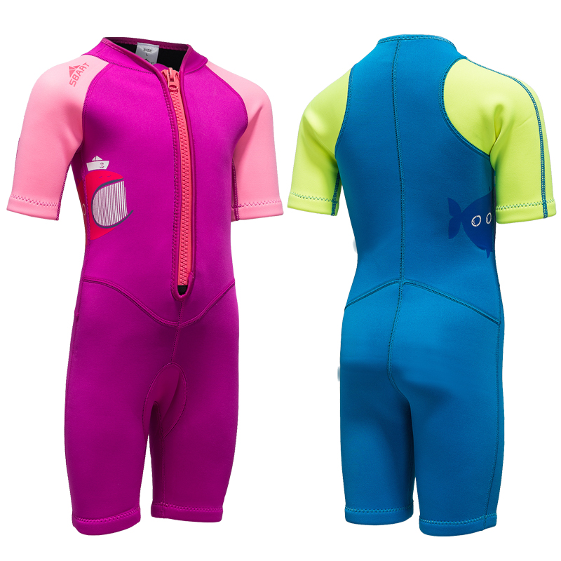SBART Children Wetsuit 2mm Neoprene Diving Suit Upf50+ Short Sleeve Wet Suit Keep Warm Soft Wetsuit For Kid Water Sport-SBART SPORTS