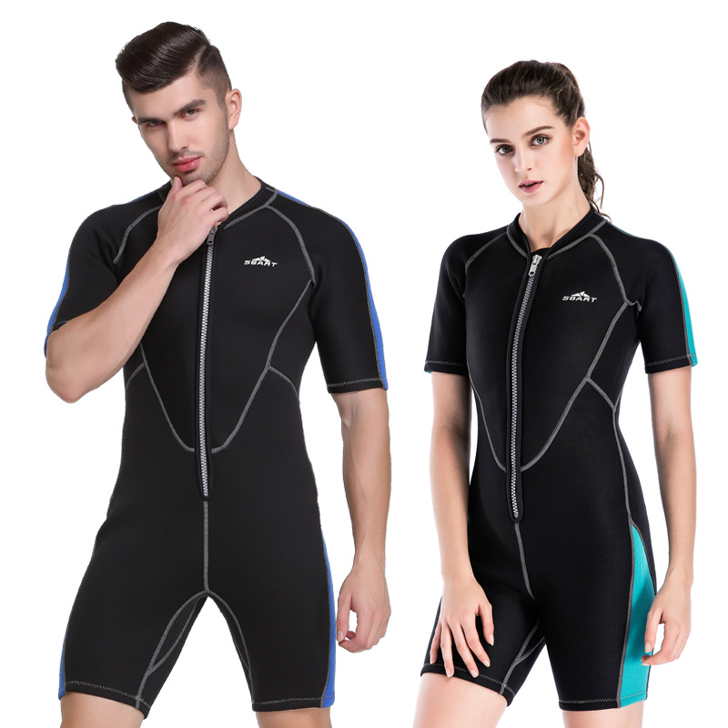 Sbart Traje Buceo Surf Wear Neoprene Shorty Wet Suit Front Zip Full Body Canyon Diving Suit 2MM Neoprene Diving Surf Wetsuit-SBART SPORTS