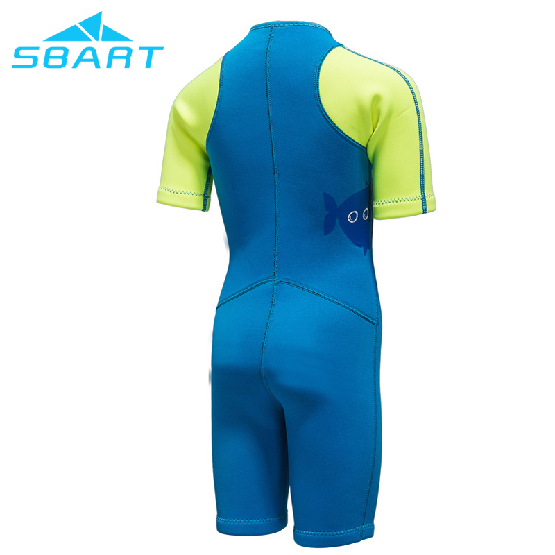 SBART Children Wetsuit 2mm Neoprene Diving Suit Upf50+ Short Sleeve Wet Suit Keep Warm Soft Wetsuit For Kid Water Sport-SBART SPORTS