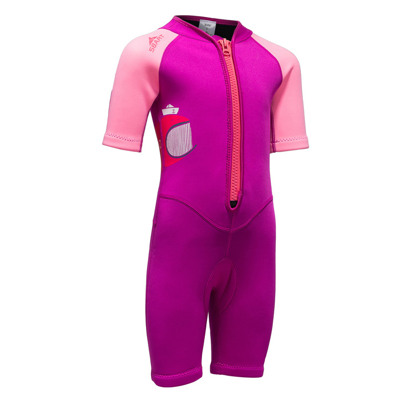 SBART Children Wetsuit 2mm Neoprene Diving Suit Upf50+ Short Sleeve Wet Suit Keep Warm Soft Wetsuit For Kid Water Sport-SBART SPORTS