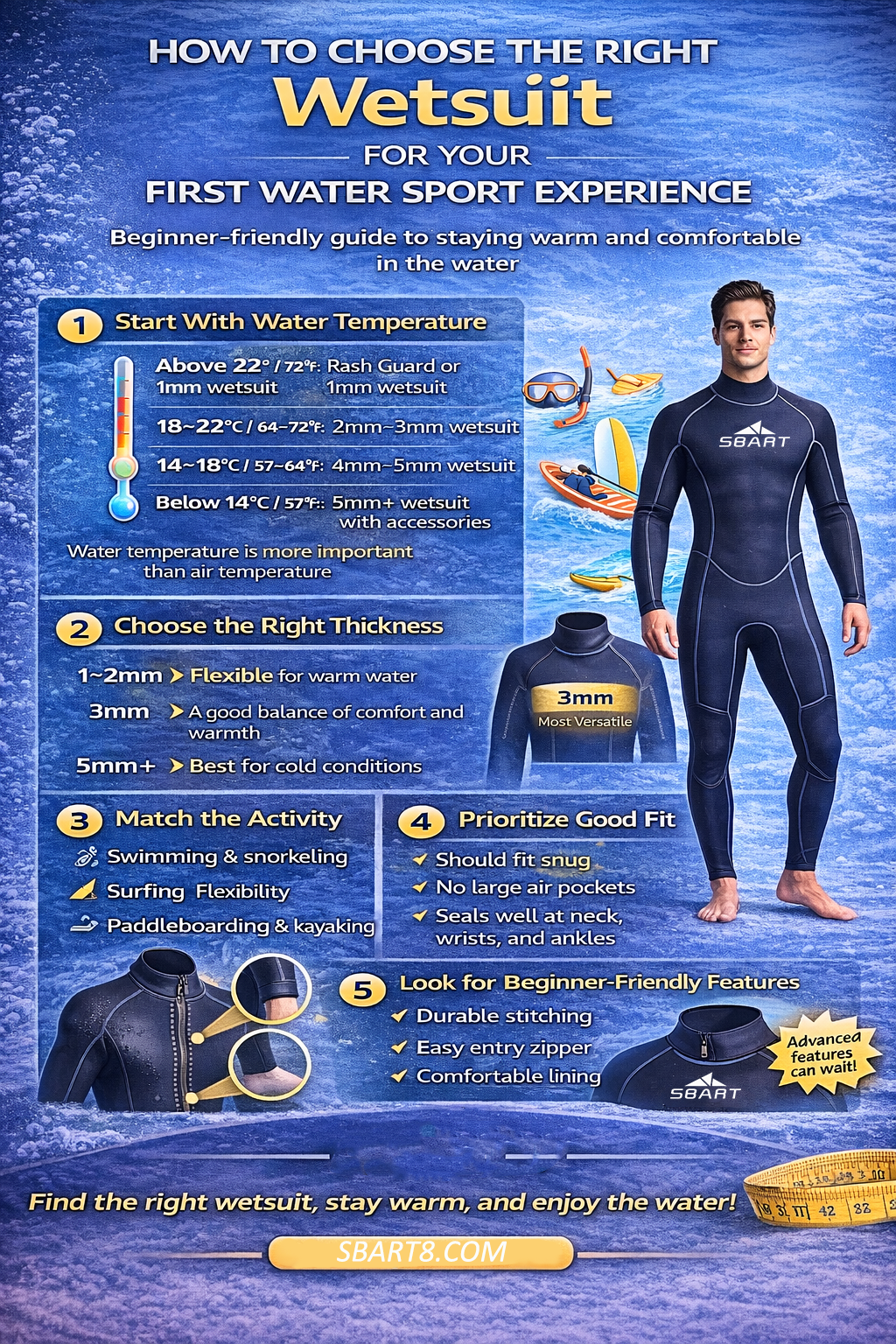 how to choose the right wetsuit for your first water sport experience