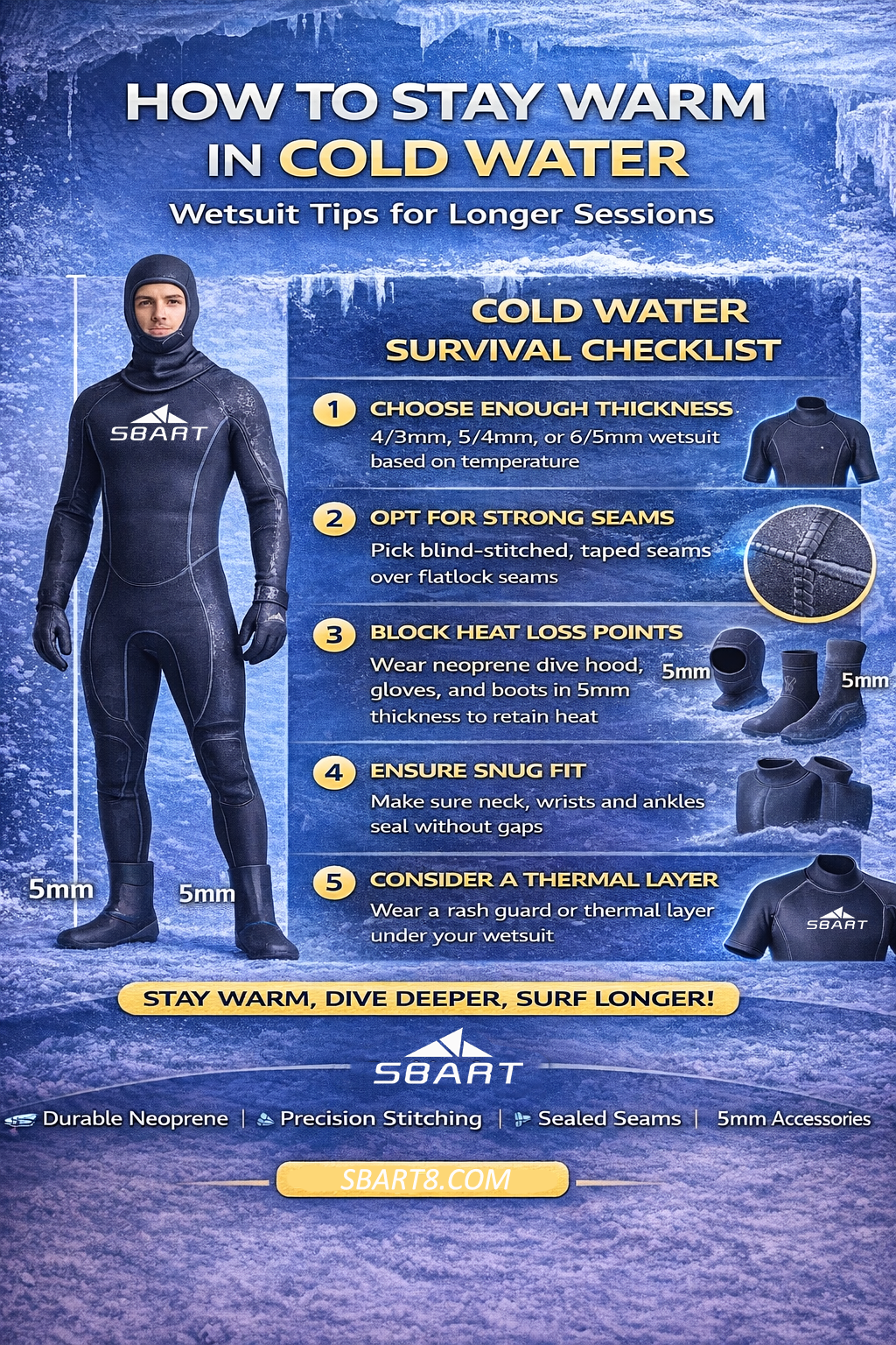 how to stay warm in cold water