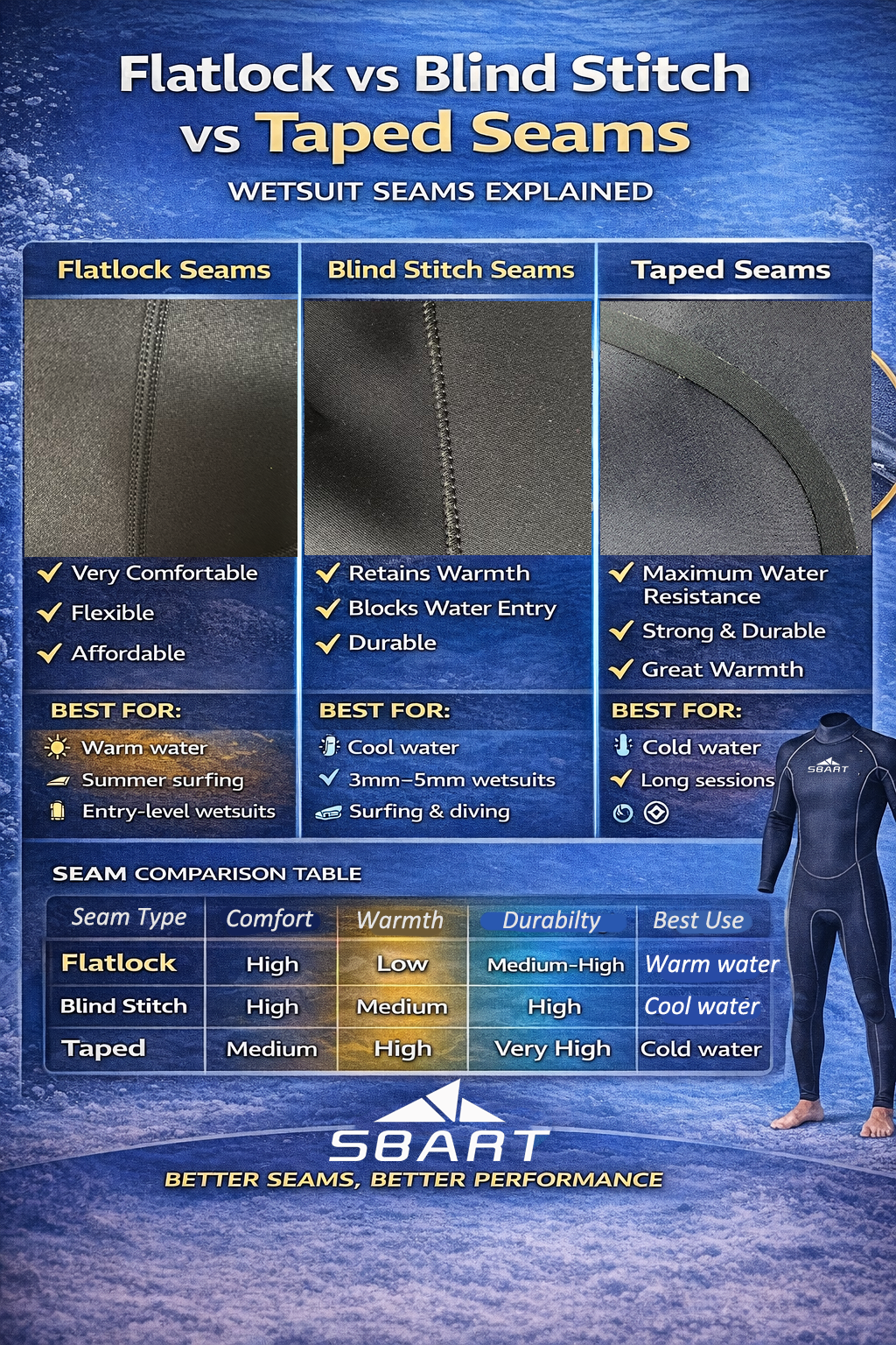 wetsuit seams explained