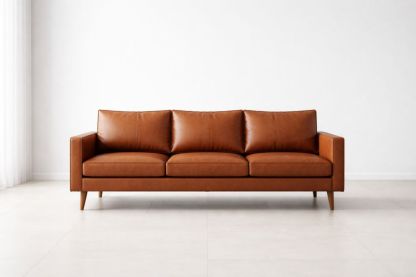 Three Seater Sofa PU Leather Brown
