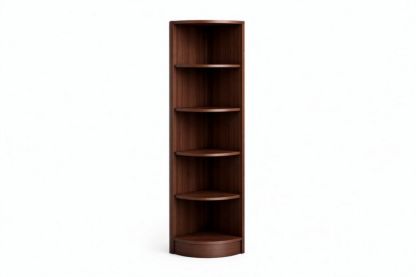 Corner 5-Shelf Wood Bookcase Unit Brown