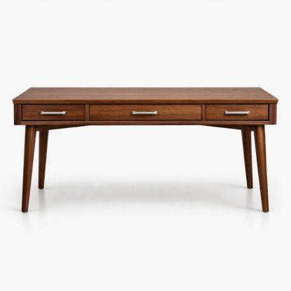 Walnut Wood Desk with Three Drawers 150cm x 60cm x 75cm