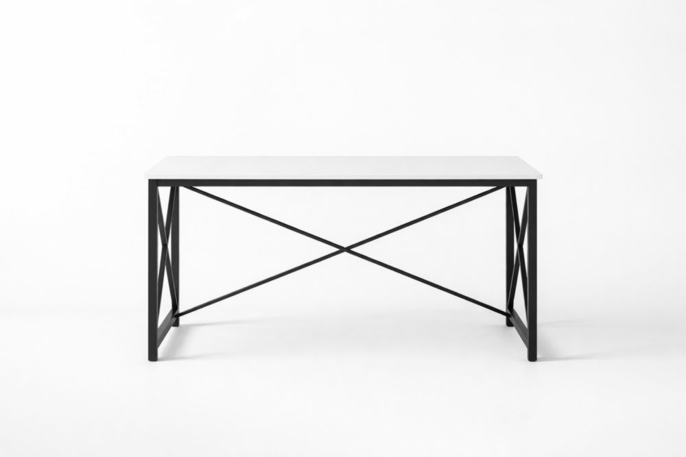 Rectangular Steel Frame Desk with White Top 120x60x75 cm