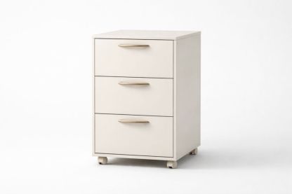 Three-Drawer Mobile File Cabinet Beige MDF 40x50x70 cm