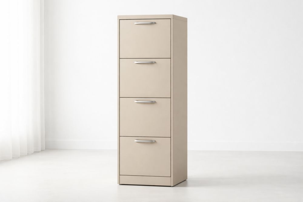 Beige 4-Drawer Vertical Steel Filing Cabinet